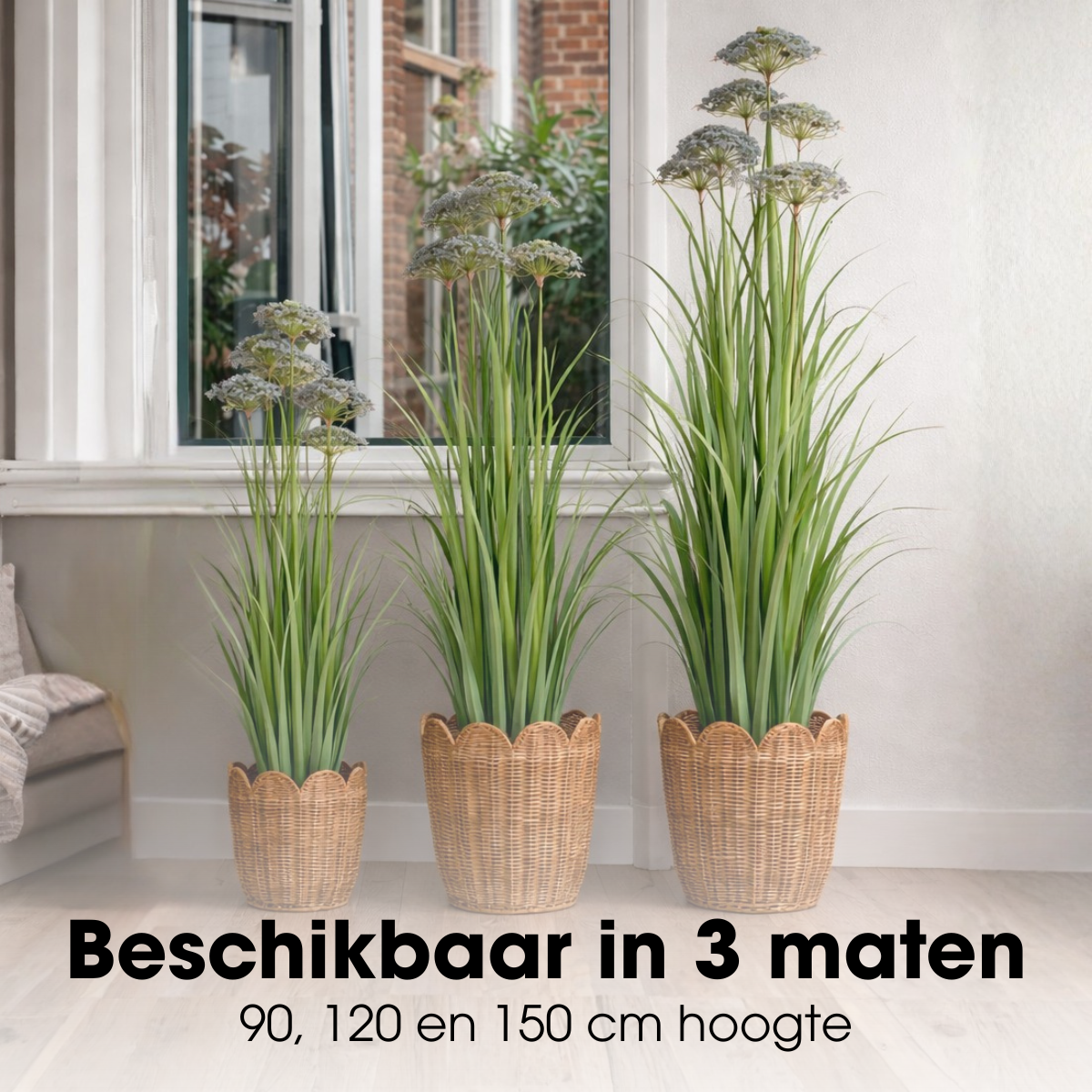 Kunstplant siergras 150 cm groen paars