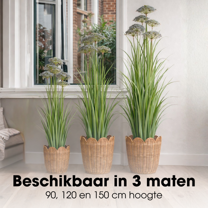 Kunstplant siergras 150 cm groen paars