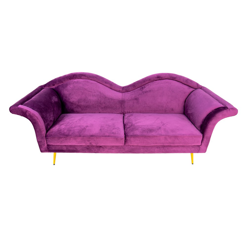 Bank 215x73x85 cm paars goud