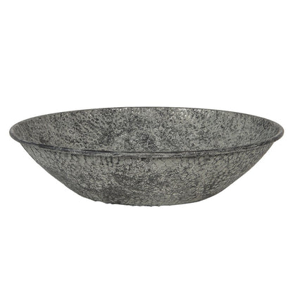 Decorative Bowl Set of 2 Grey Metal Serving Bowl