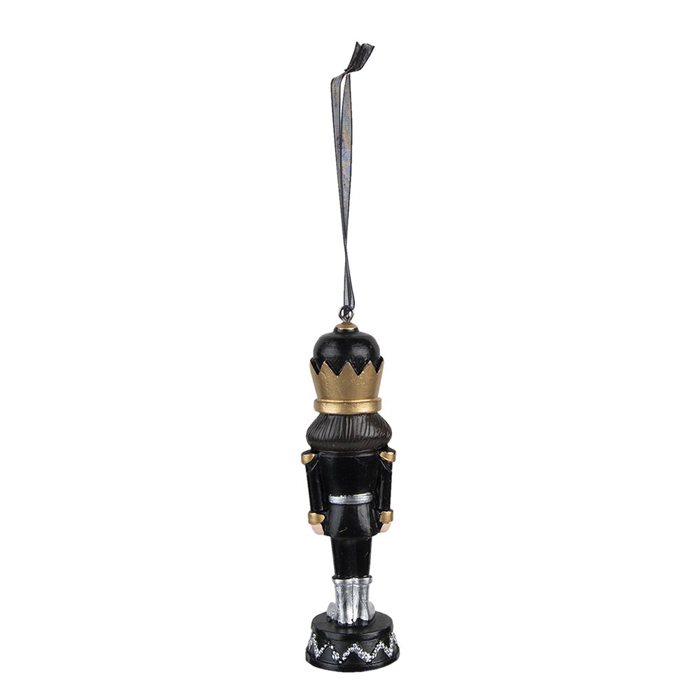 Notenkraker kerstdecoratie 12 cm zwart kunststof