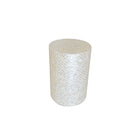 Pearly white pouffe 33x33x48cm