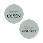 Open and Closed Sign Soft Green