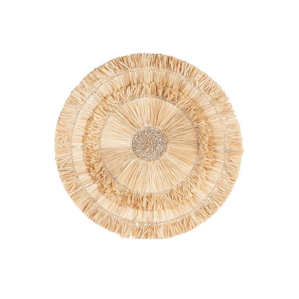 Wanddecoratie sisal 50 cm diameter naturel