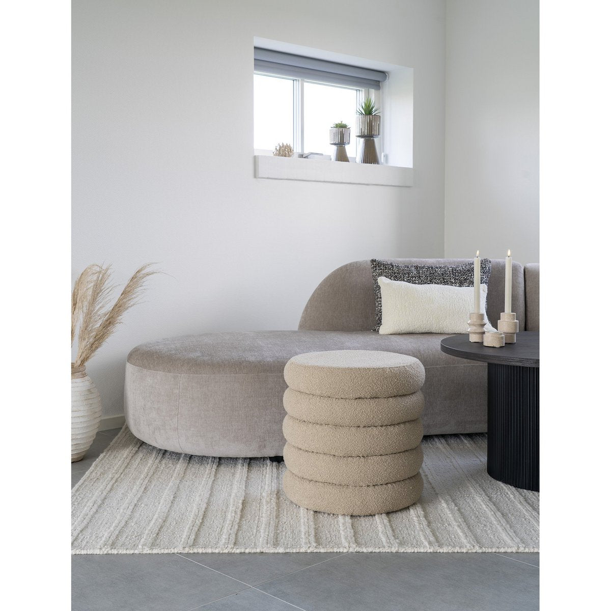 Vloerkleed 160x230 cm ivoor wol katoen polyester acryl nylon