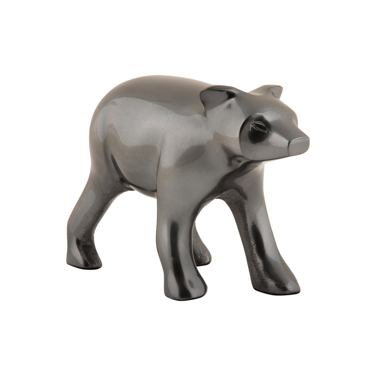 Standbeeld beer aluminium grijs 15x7x11 cm