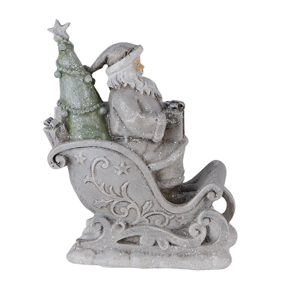 Figure Santa Claus 10x6x13 cm Grey Plastic Christmas decoration