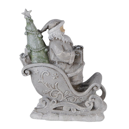 Figure Santa Claus 10x6x13 cm Grey Plastic Christmas decoration