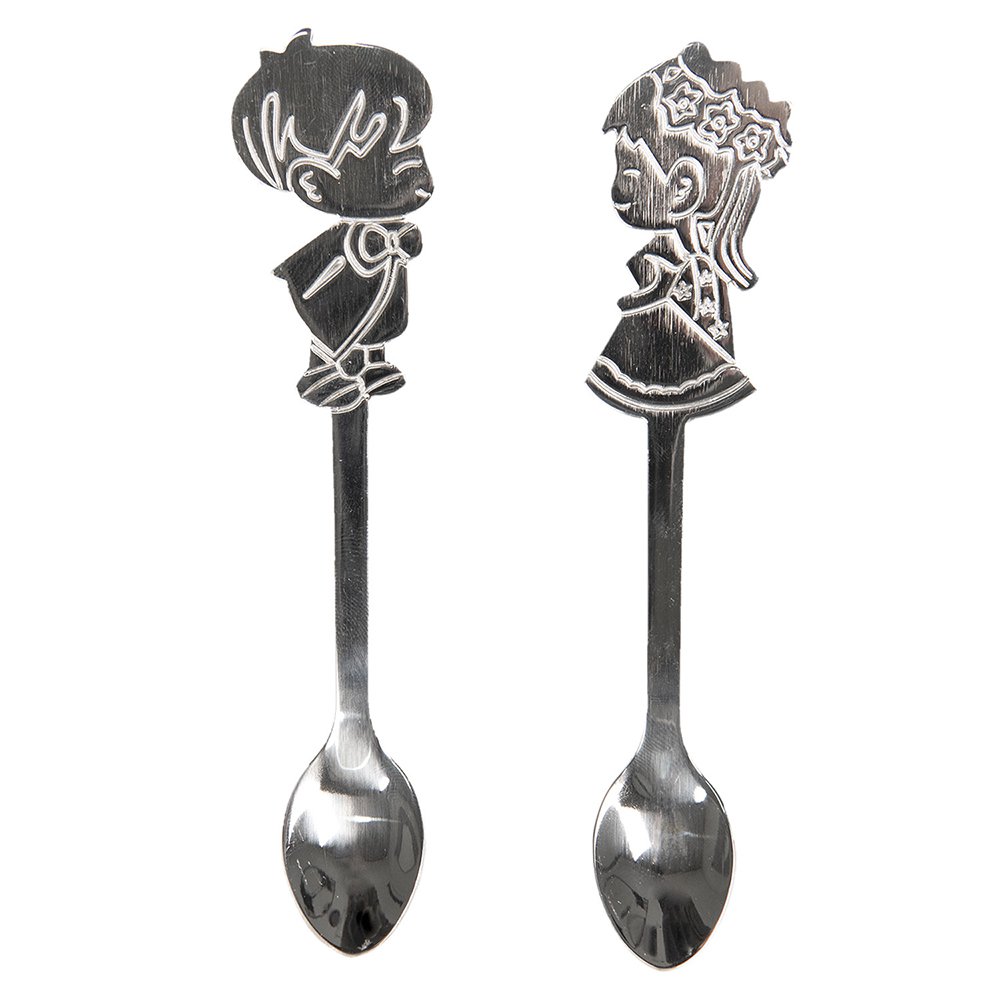 Lepels set van 2 12 cm zilverkleurig massief zilver