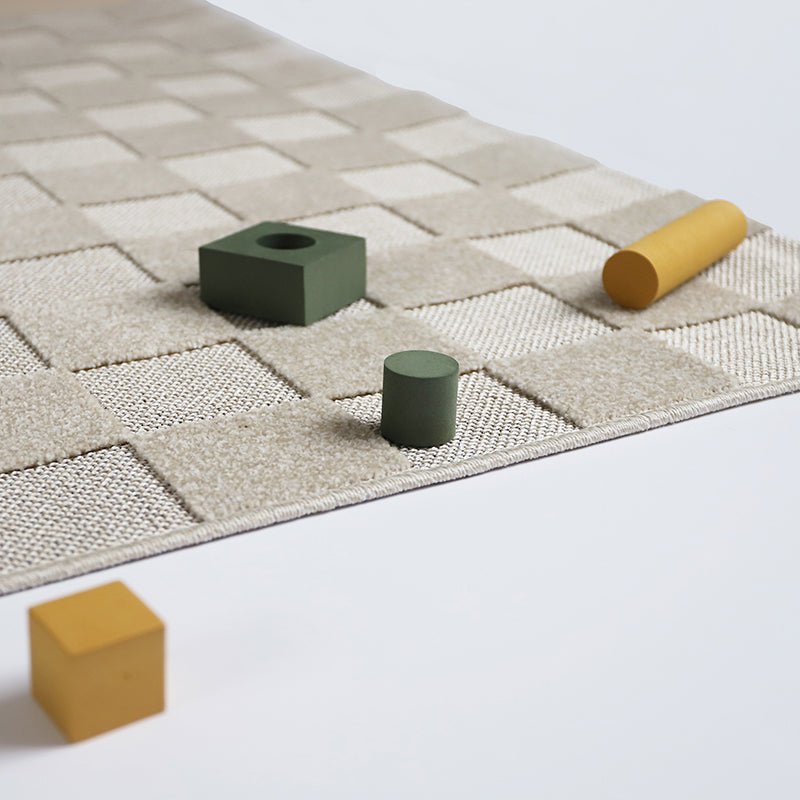 Vloerkleed 160x230 cm beige dambord