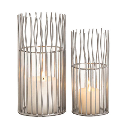 Windlicht 8-Delige Set 2x4 PU Kandelaren Zwart Of Zilver