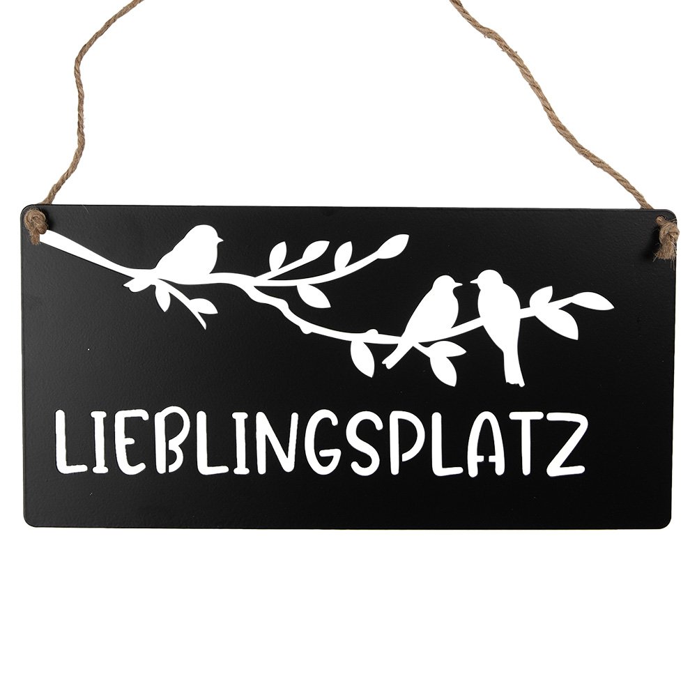 Tekstbord 30x15 cm zwart metaal