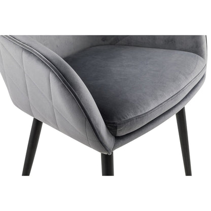 Eetkamerstoel grijs fluweel 61x60x85 cm