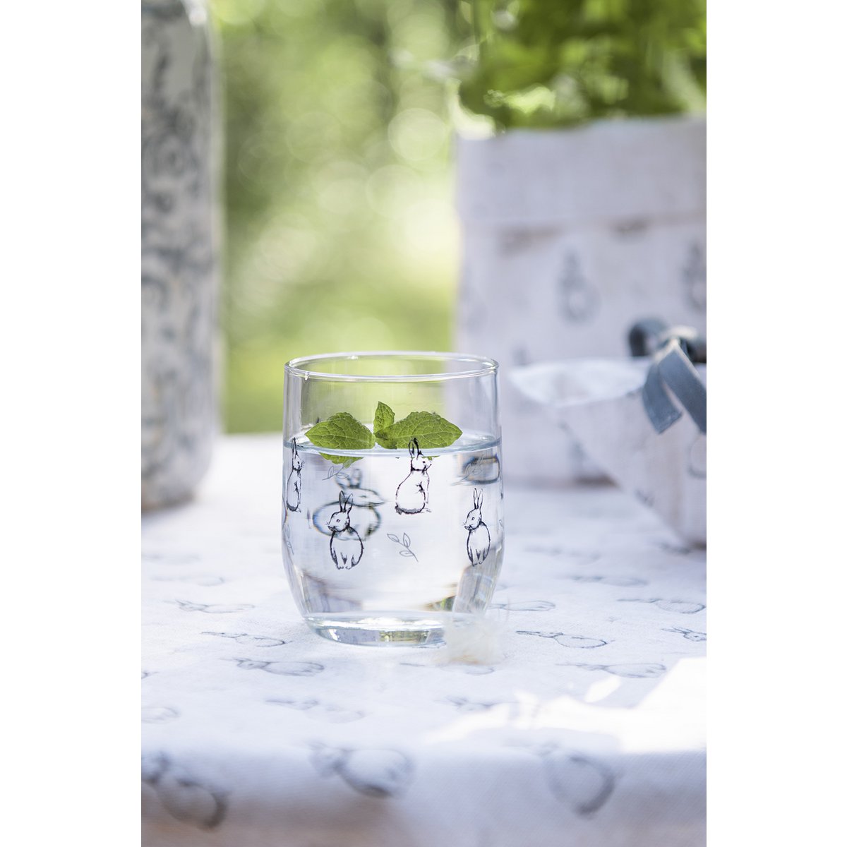 Waterglas 300 ml transparant glas konijn