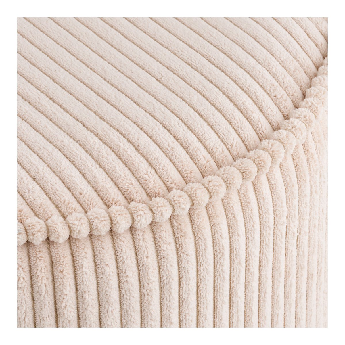 Taupo Pouffe, corduroy, beige, ø40x35 cm, HN1424