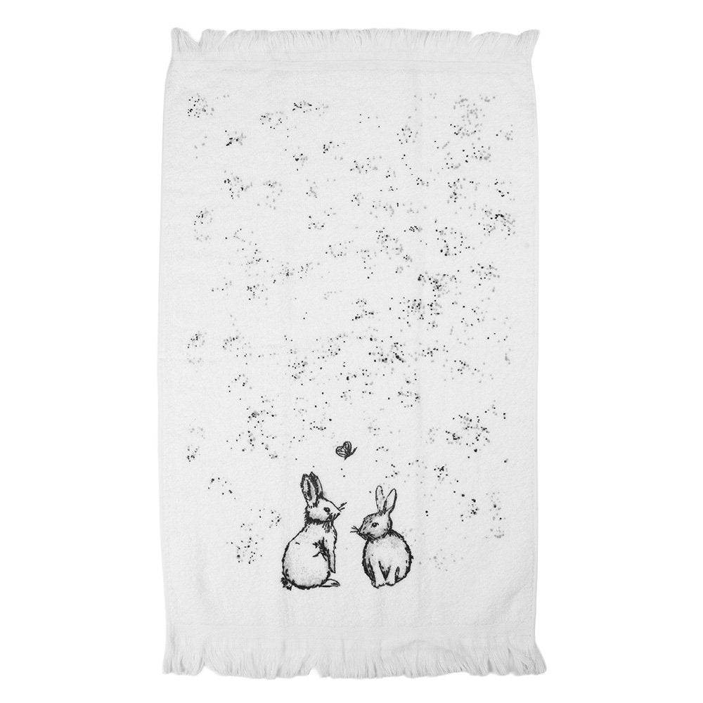 Guest Towel 40x66 cm White Cotton Rabbits