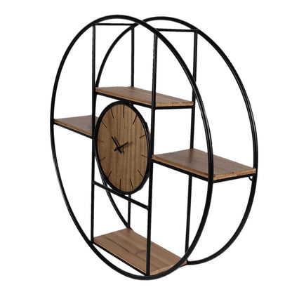 Wandklok Ø 60 cm Bruin Zwart Hout Muurklok