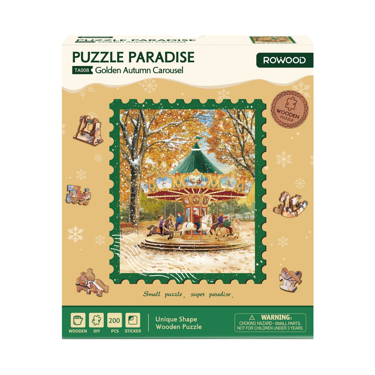 Houten legpuzzel 200 stukjes 23x27,4 cm