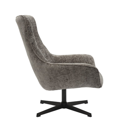 Fauteuil chenille donkergrijs 81x85x103 cm