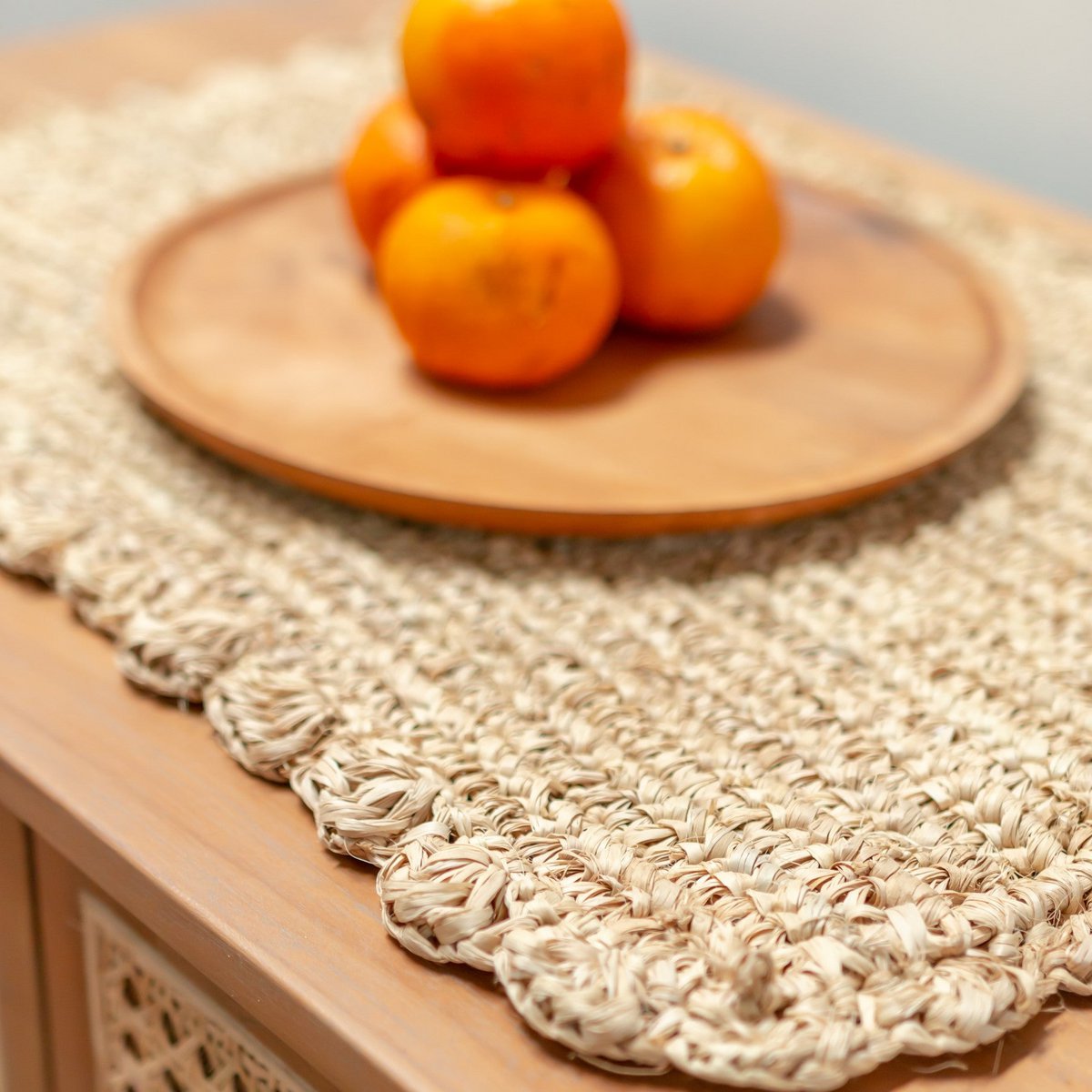 Placemat set 50x30 cm raffia