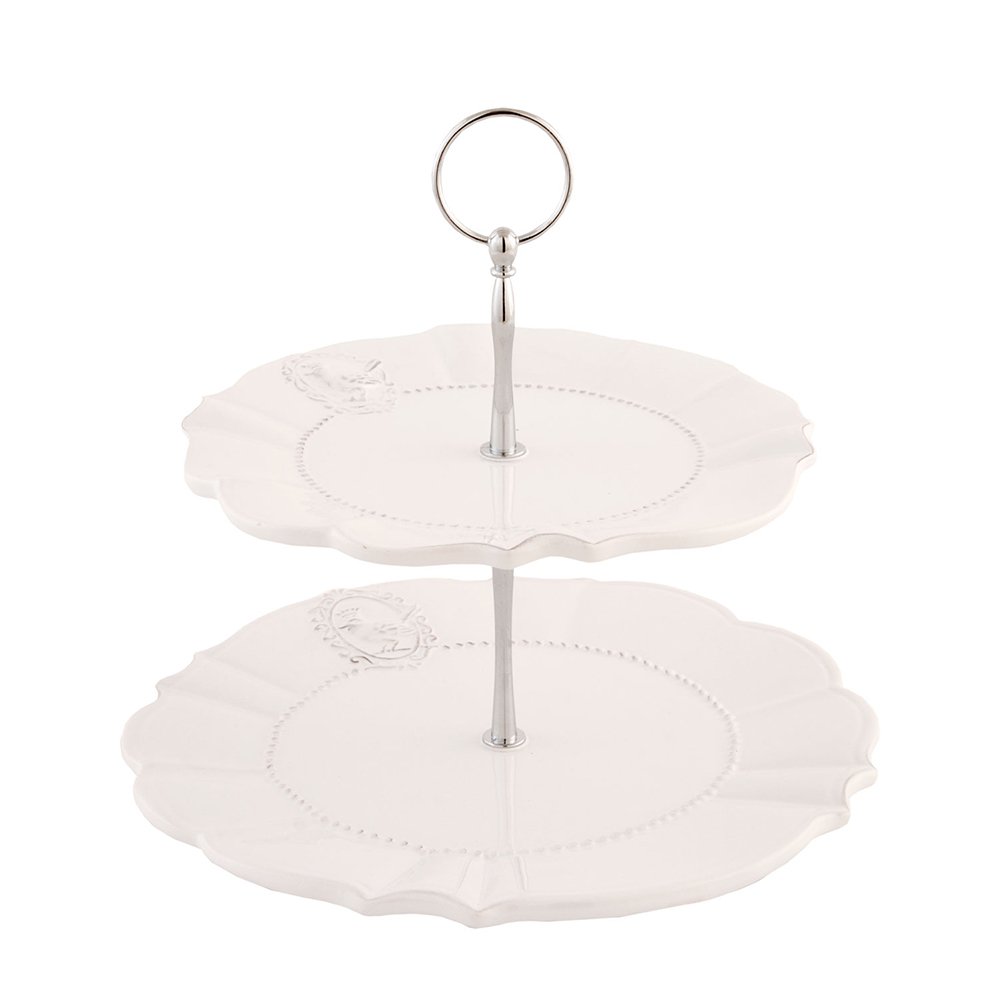 Etagère 23 cm beige keramiek