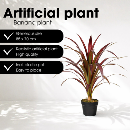 Kunstplant bananenboom 85 cm rood groen