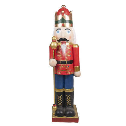Beeld Notenkraker 120 cm Rood Blauw Kunststof Kerstdecoratie