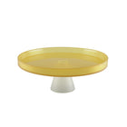 Taartschaal 28 cm glas wit citroenmotief