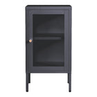 Vitrinekast Dalby 38x35x70 cm grijs staal glas