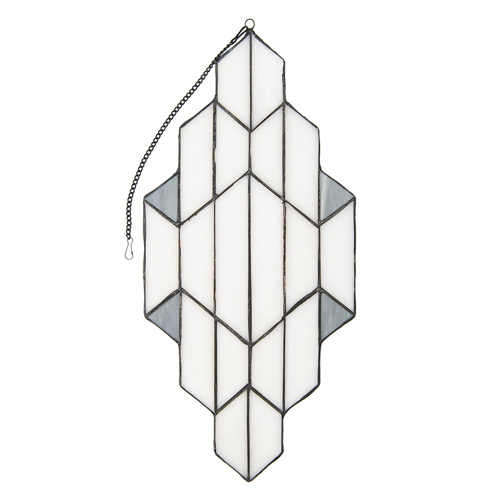 Glaspaneel Tiffany 23x50 cm wit grijs