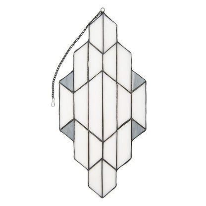 Glaspaneel Tiffany 23x50 cm wit grijs