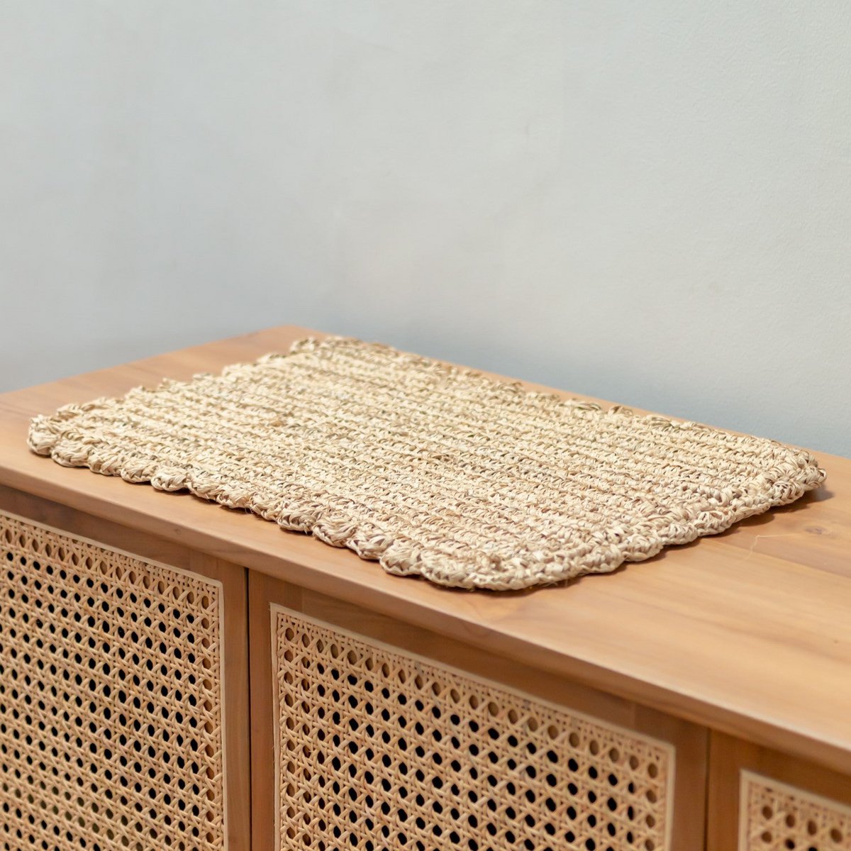 Placemat set 50x30 cm raffia