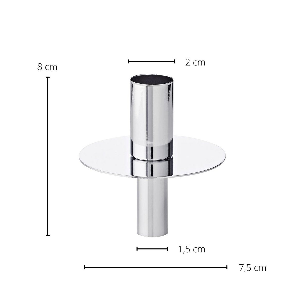 Kandelaar EDZARD roestvrij staal zilver 8 cm