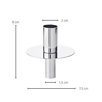 Kandelaar EDZARD roestvrij staal zilver 8 cm