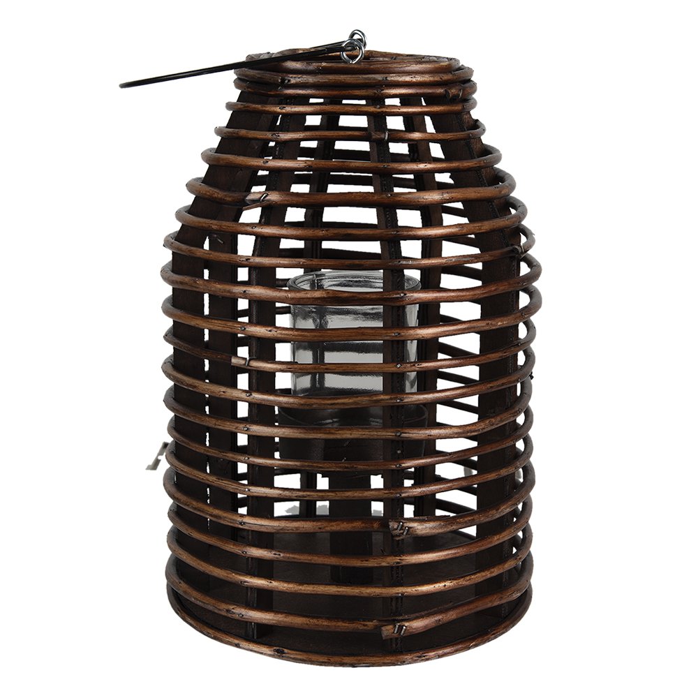 Windlicht 22x32 cm bruin wilgenhout