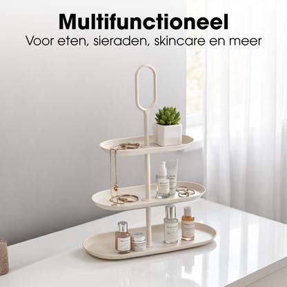 Etagère ijzer beige 3 niveaus 48x20x55 cm