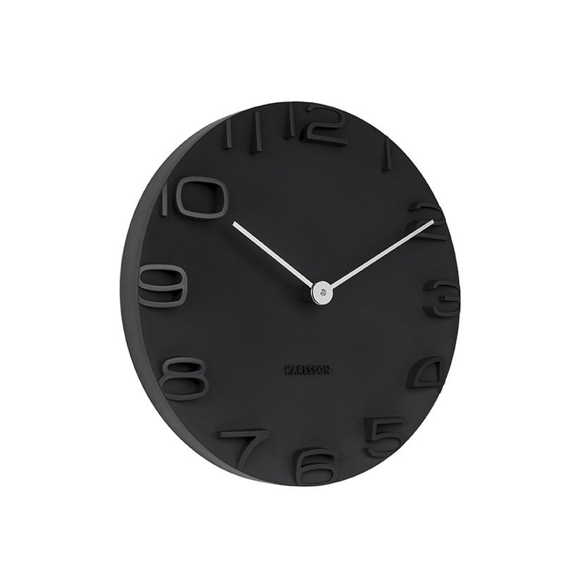 Wandklok Karlsson 50 cm zwart chroom