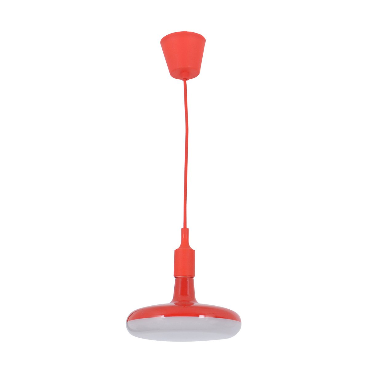 Pendant lamp "UFO" LED - red, hanging lamp made of plastic with E27 fitting including light bulb