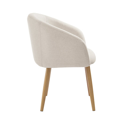 Fauteuilset 2 stuks structuurstof beige
