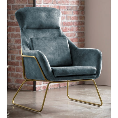 Relaxfauteuil blauw velours 73x80x102 cm