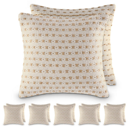 Sierkussen 40x40cm Set Met 12 PU Bankkussens Katoen En Jute