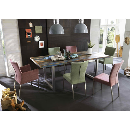 Table 160x85 cm, colorful reclaimed wood