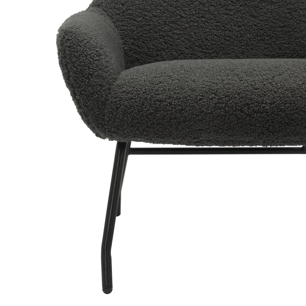 Fauteuil en hocker set teddybont antraciet