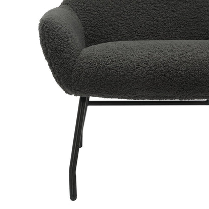 Fauteuil en hocker set teddybont antraciet