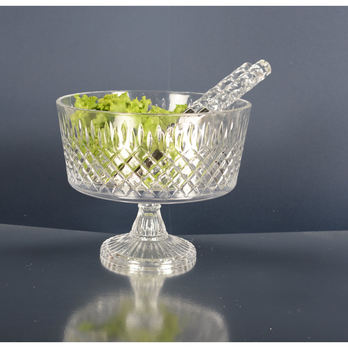 Saladebestek zilver gehamerd 29 cm