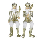 Notenkraker beeld set 2 stuks 12 cm goud wit kunststof