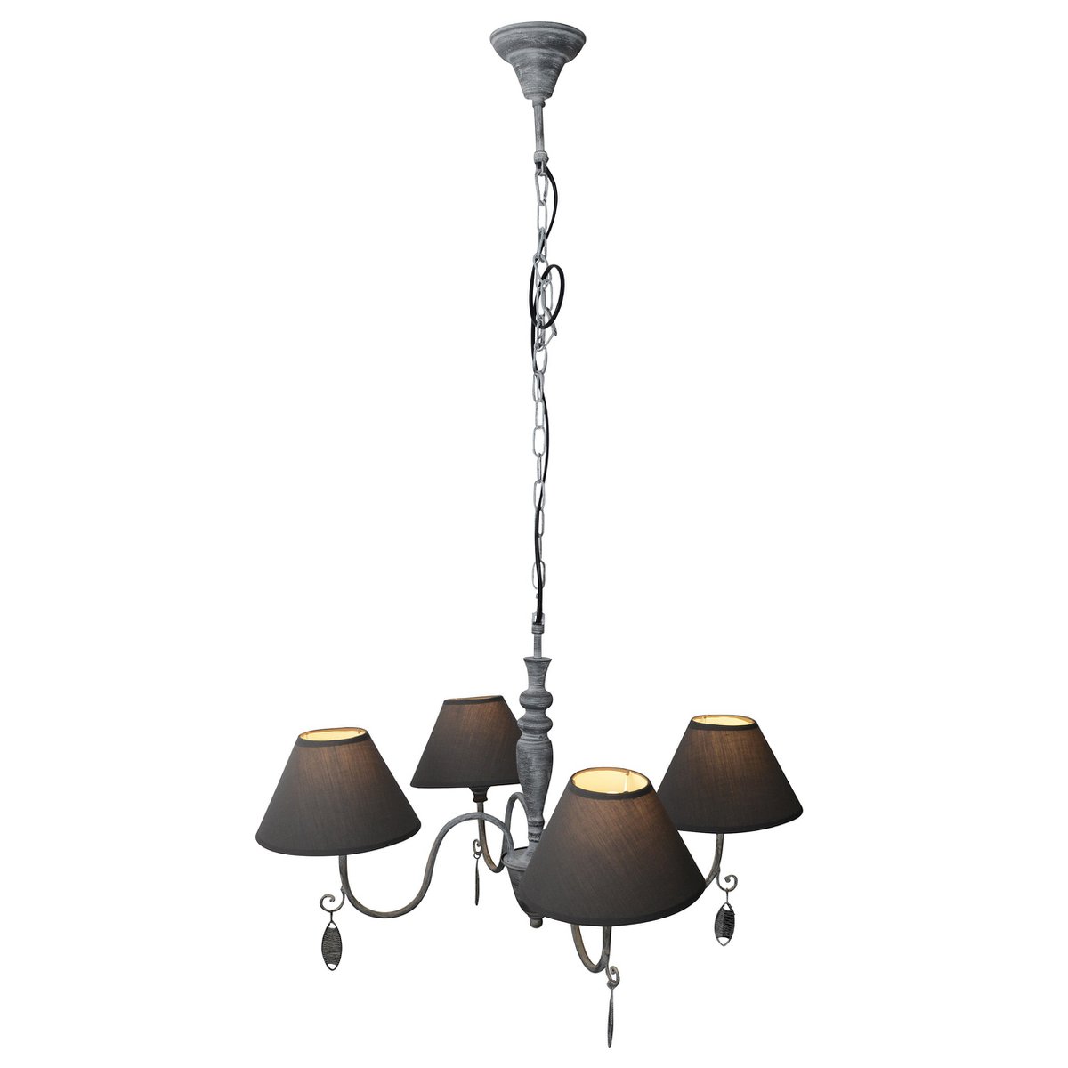 Hanglamp kroon 55 cm metaal zwart