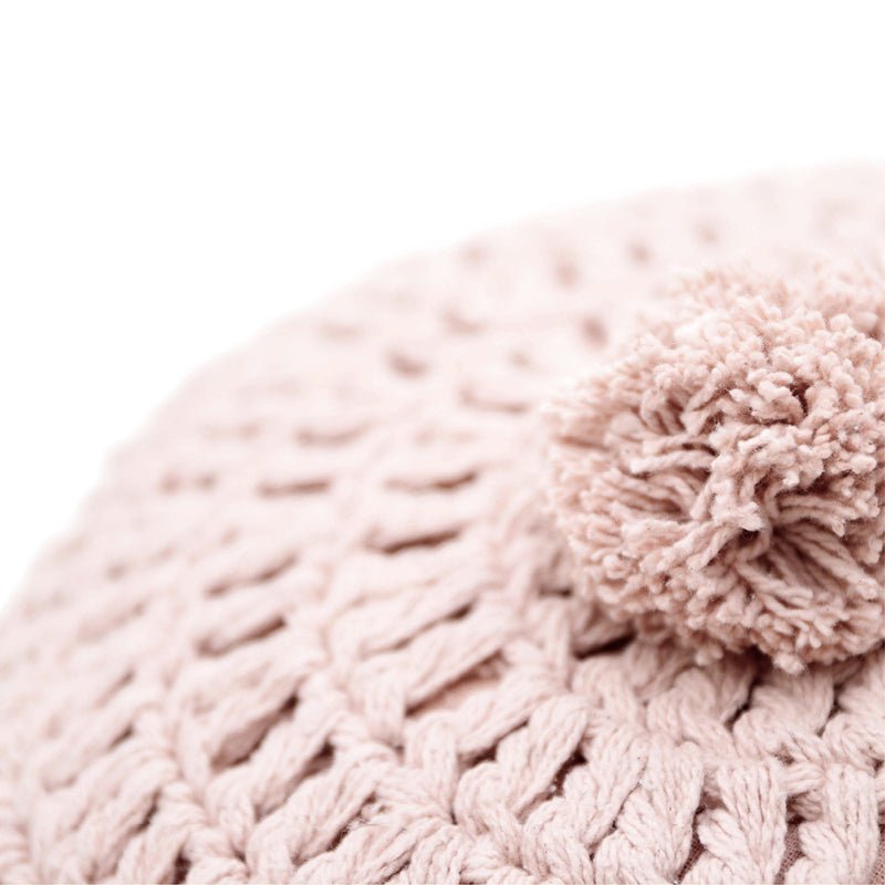 LENKA ROSE NUDE round crocheted cushion
