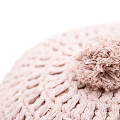 LENKA ROSE NUDE round crocheted cushion