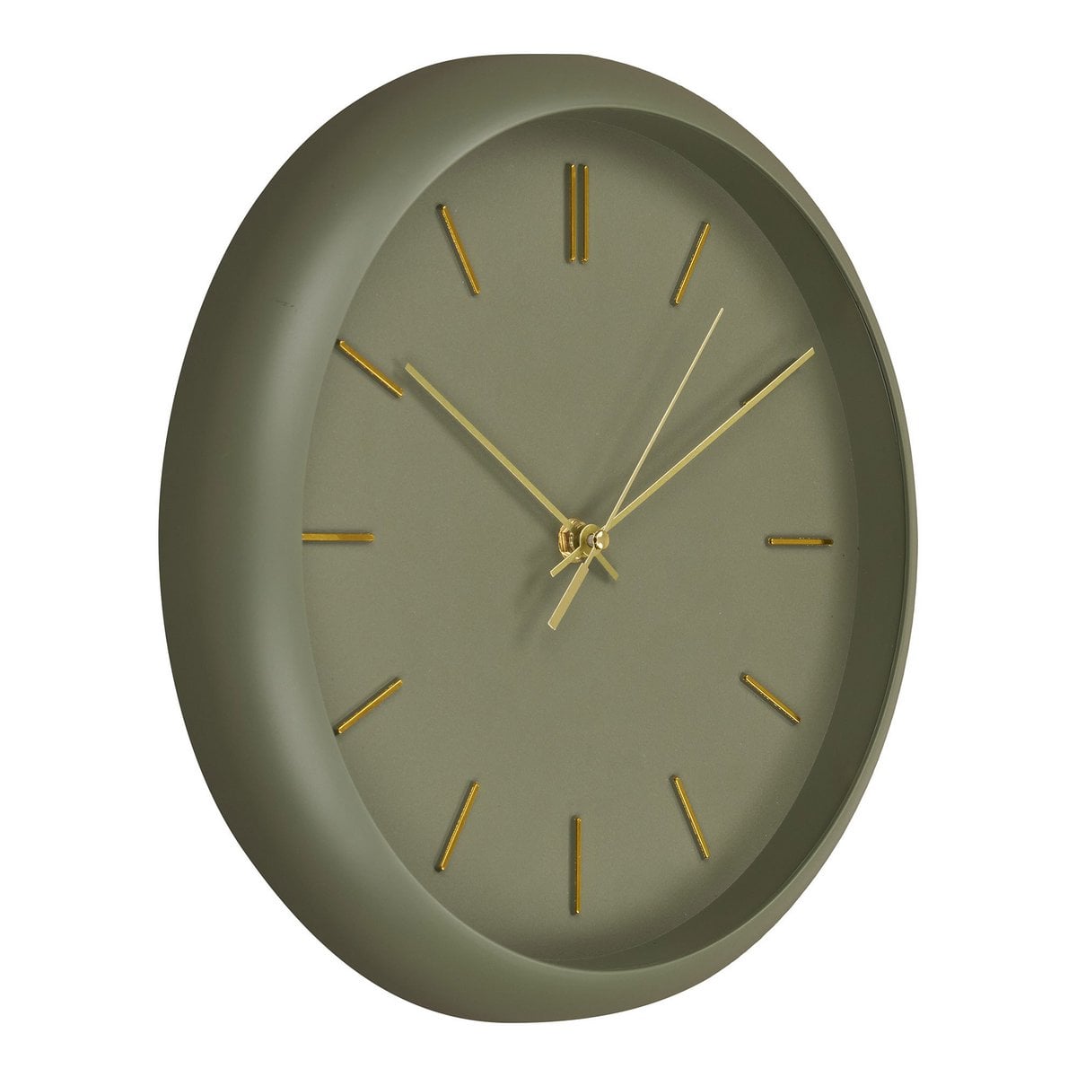 Wandklok 30 cm groen goud geruisloos